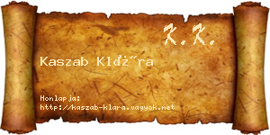 Kaszab Klára névjegykártya
