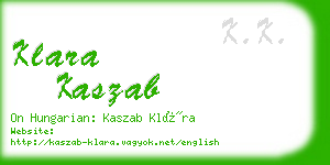 klara kaszab business card